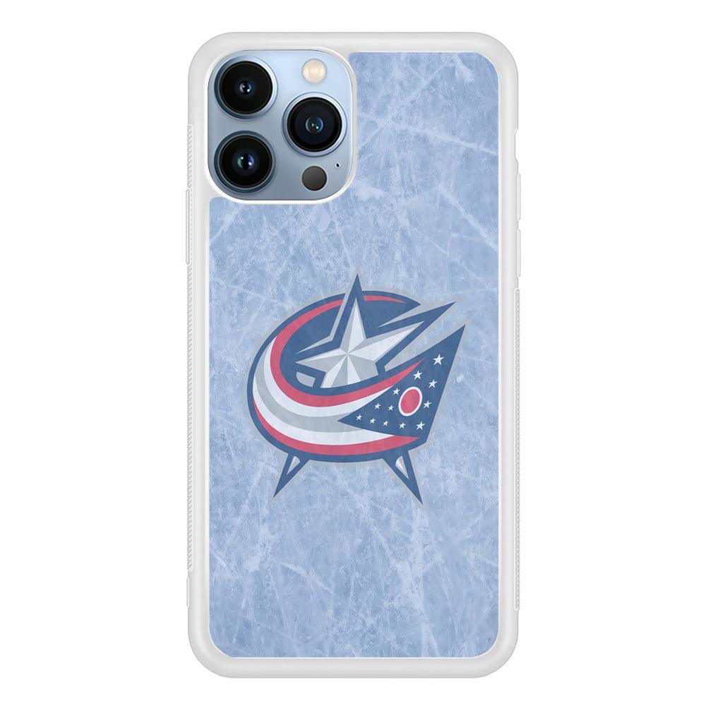 Hockey Columbus Blue Jackets NHL 001 iPhone 13 Pro Case-Rubber / White (2D Case)-Xtracase
