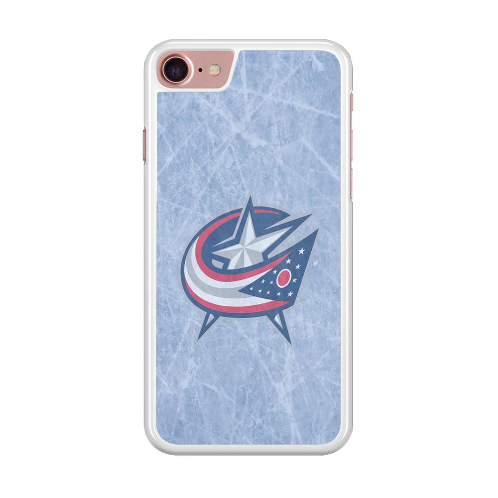 Hockey Columbus Blue Jackets NHL 001 iPhone SE 2020 Case-Rubber / White (2D Case)-Xtracase