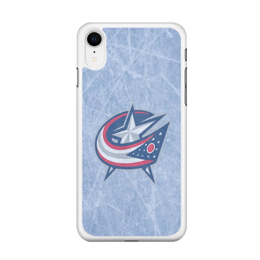 Hockey Columbus Blue Jackets NHL 001 iPhone XR Case-Rubber / White (2D Case)-Xtracase