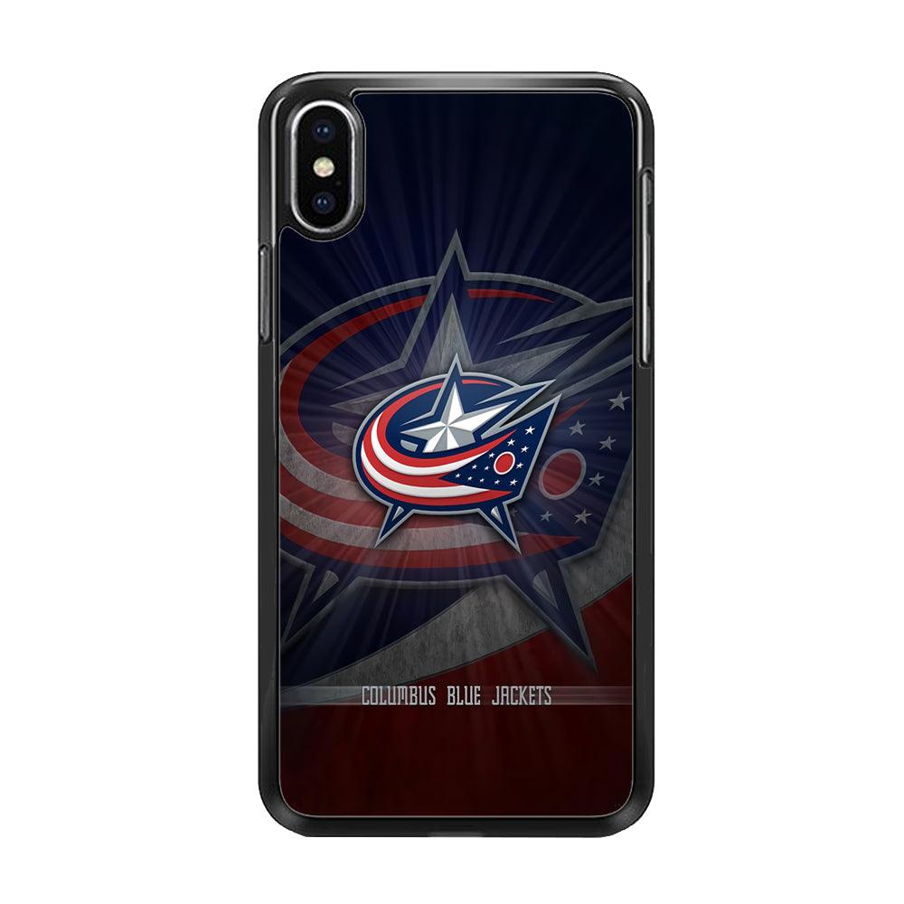 Hockey Columbus Blue Jackets NHL 002 iPhone Xs Case-Rubber / Black (2D Case)-Xtracase