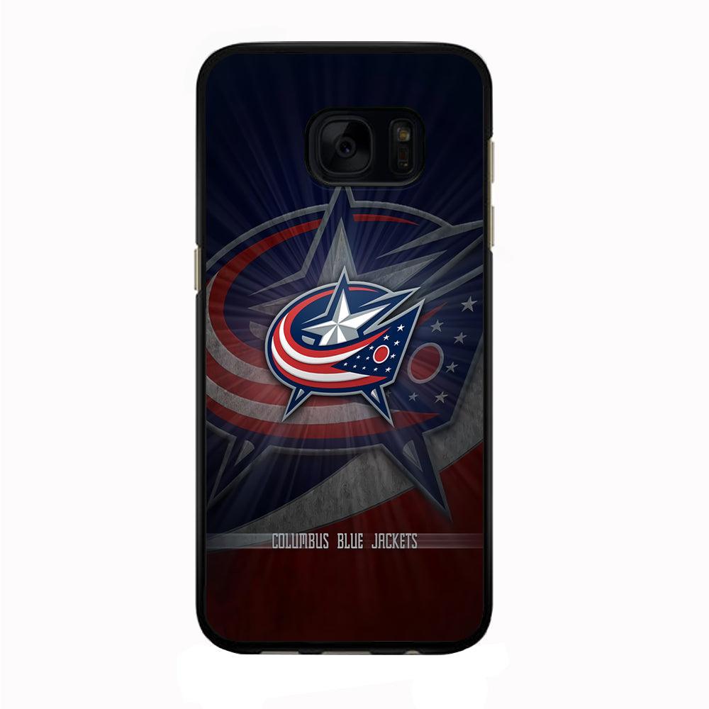 Hockey Columbus Blue Jackets NHL 002 Samsung Galaxy S7 Edge Case-Rubber / Black (2D Case)-Xtracase