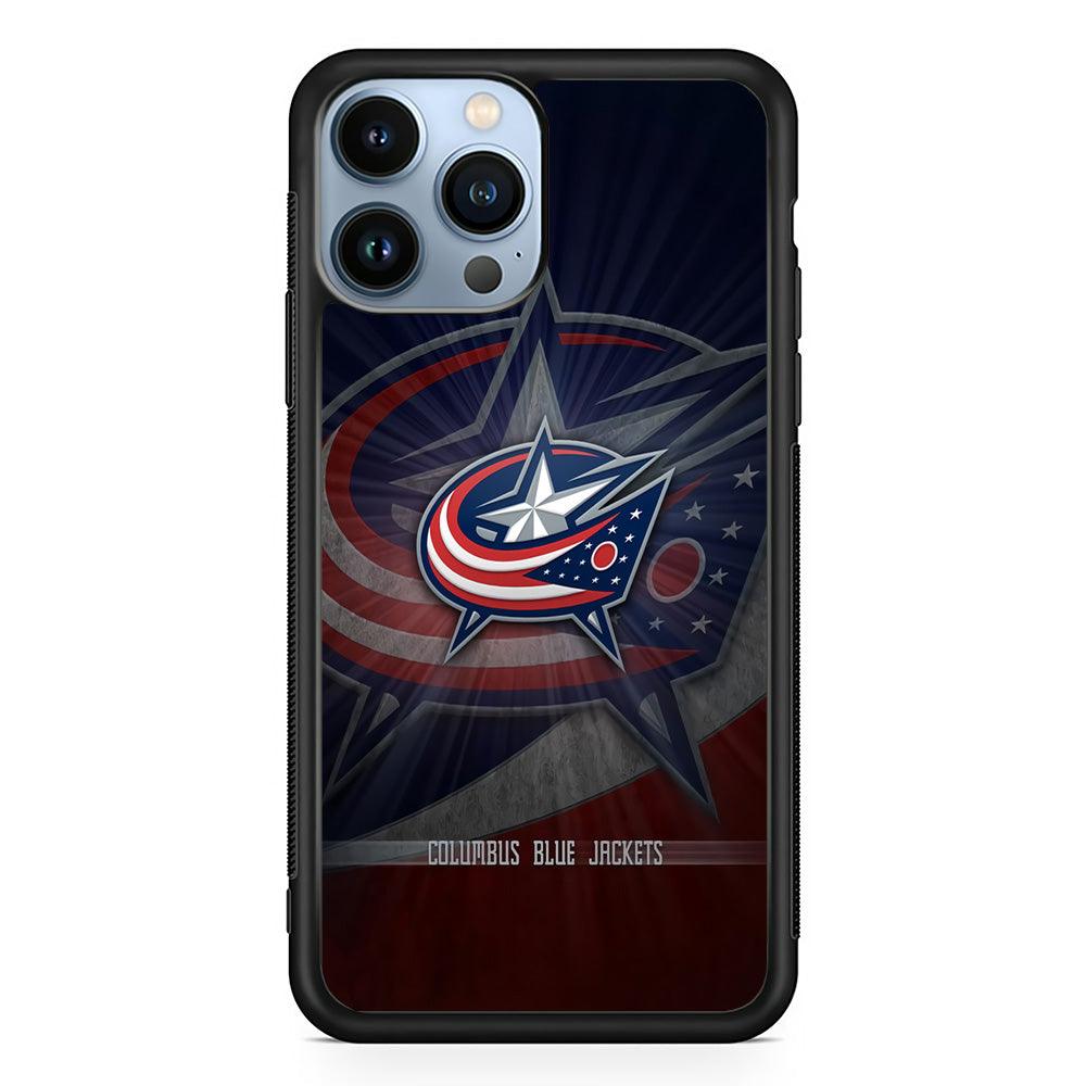Hockey Columbus Blue Jackets NHL 002 iPhone 13 Pro Case-Rubber / Black (2D Case)-Xtracase