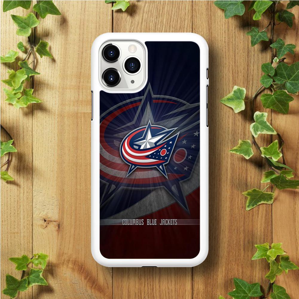 Hockey Columbus Blue Jackets NHL 002 iPhone 11 Pro Case-Rubber / White (2D Case)-Xtracase