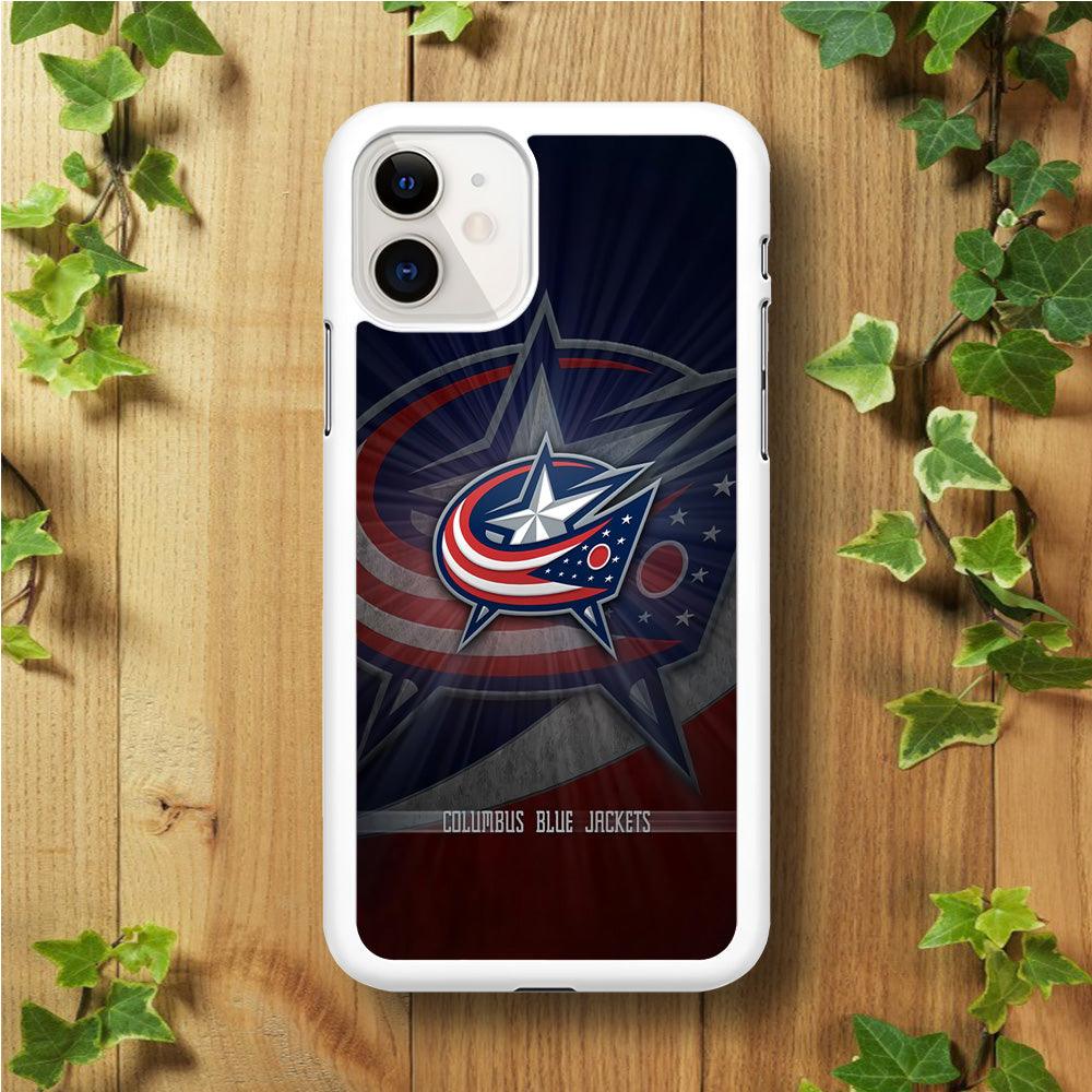 Hockey Columbus Blue Jackets NHL 002 iPhone 11 Case-Rubber / White (2D Case)-Xtracase