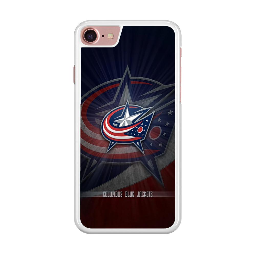 Hockey Columbus Blue Jackets NHL 002 iPhone SE 2020 Case-Rubber / White (2D Case)-Xtracase