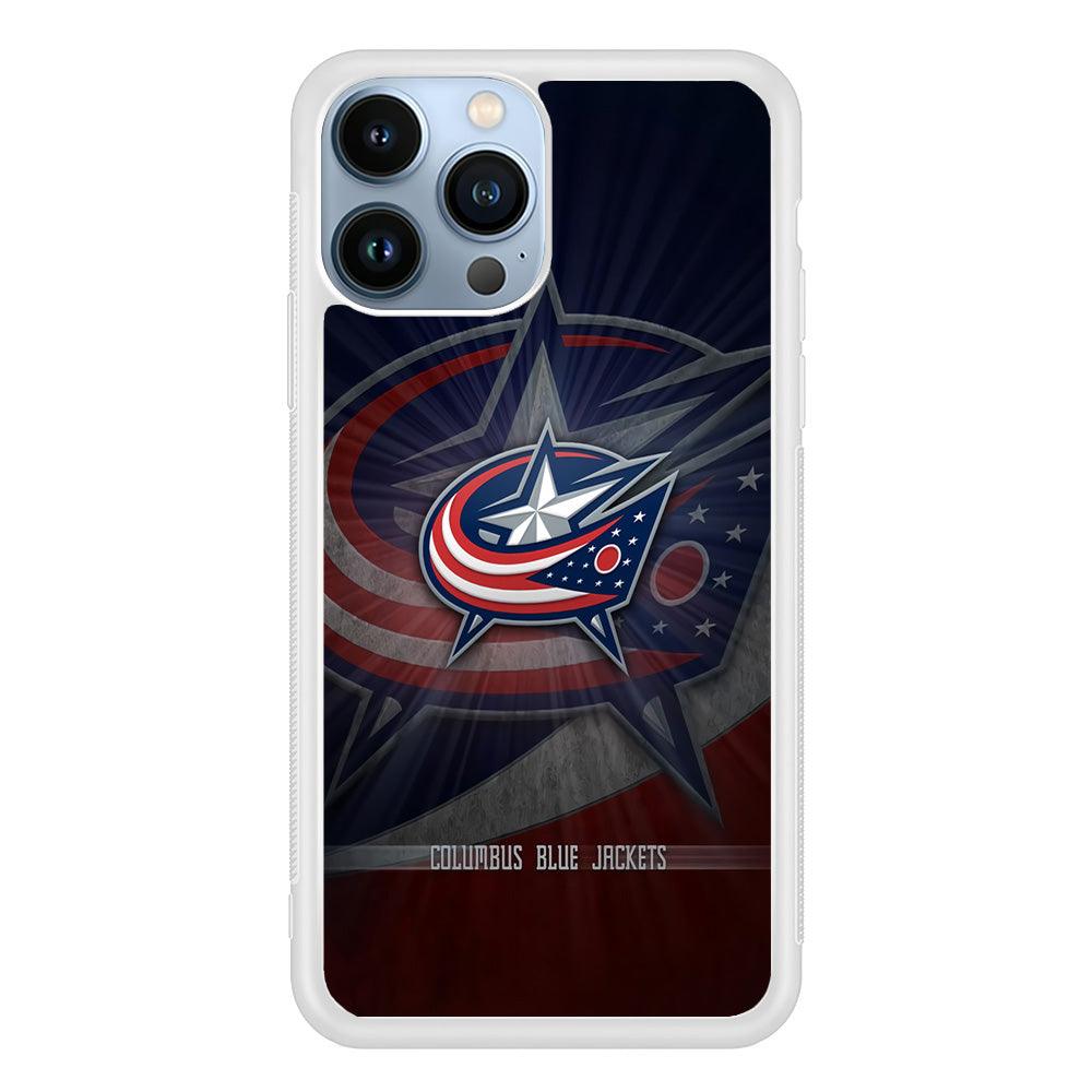 Hockey Columbus Blue Jackets NHL 002 iPhone 13 Pro Case-Rubber / White (2D Case)-Xtracase