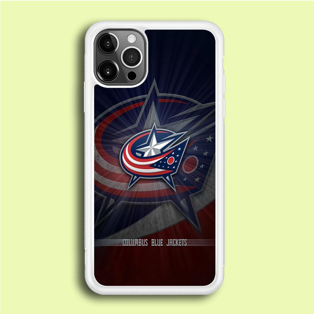 Hockey Columbus Blue Jackets NHL 002 iPhone 12 Pro Case-Rubber / White (2D Case)-Xtracase