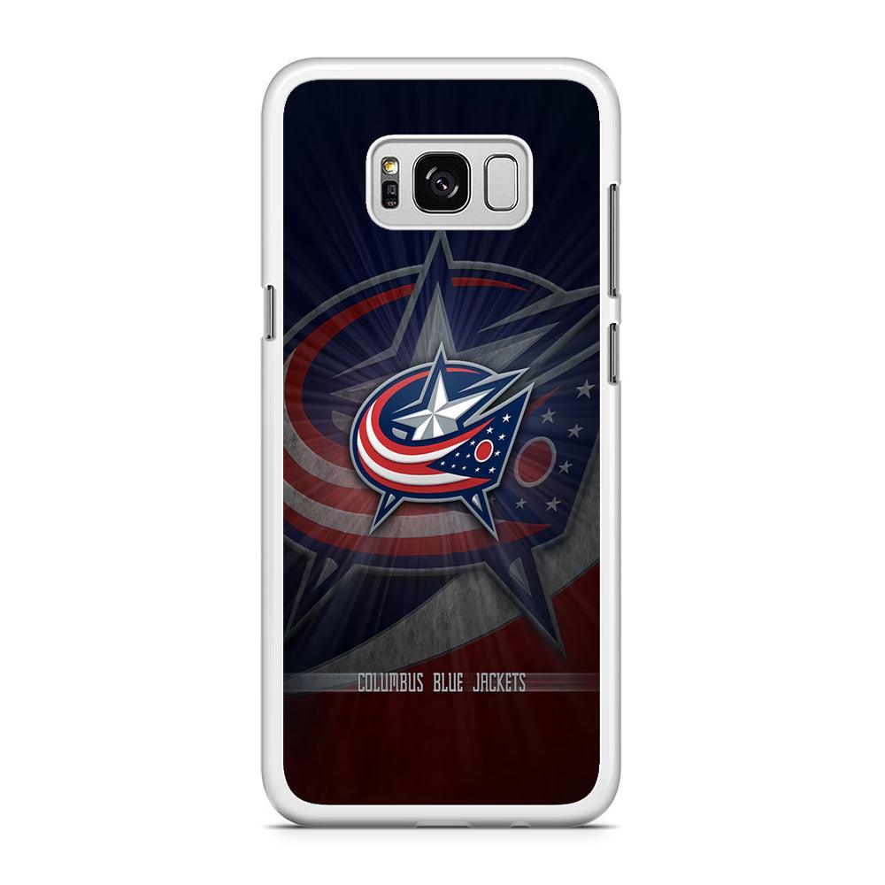 Hockey Columbus Blue Jackets NHL 002 Samsung Galaxy S8 Case-Rubber / White (2D Case)-Xtracase