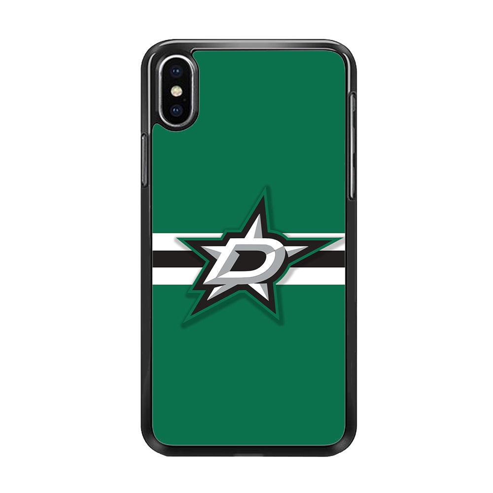 Hockey Dallas Stars NHL 002 iPhone Xs Case-Rubber / Black (2D Case)-Xtracase