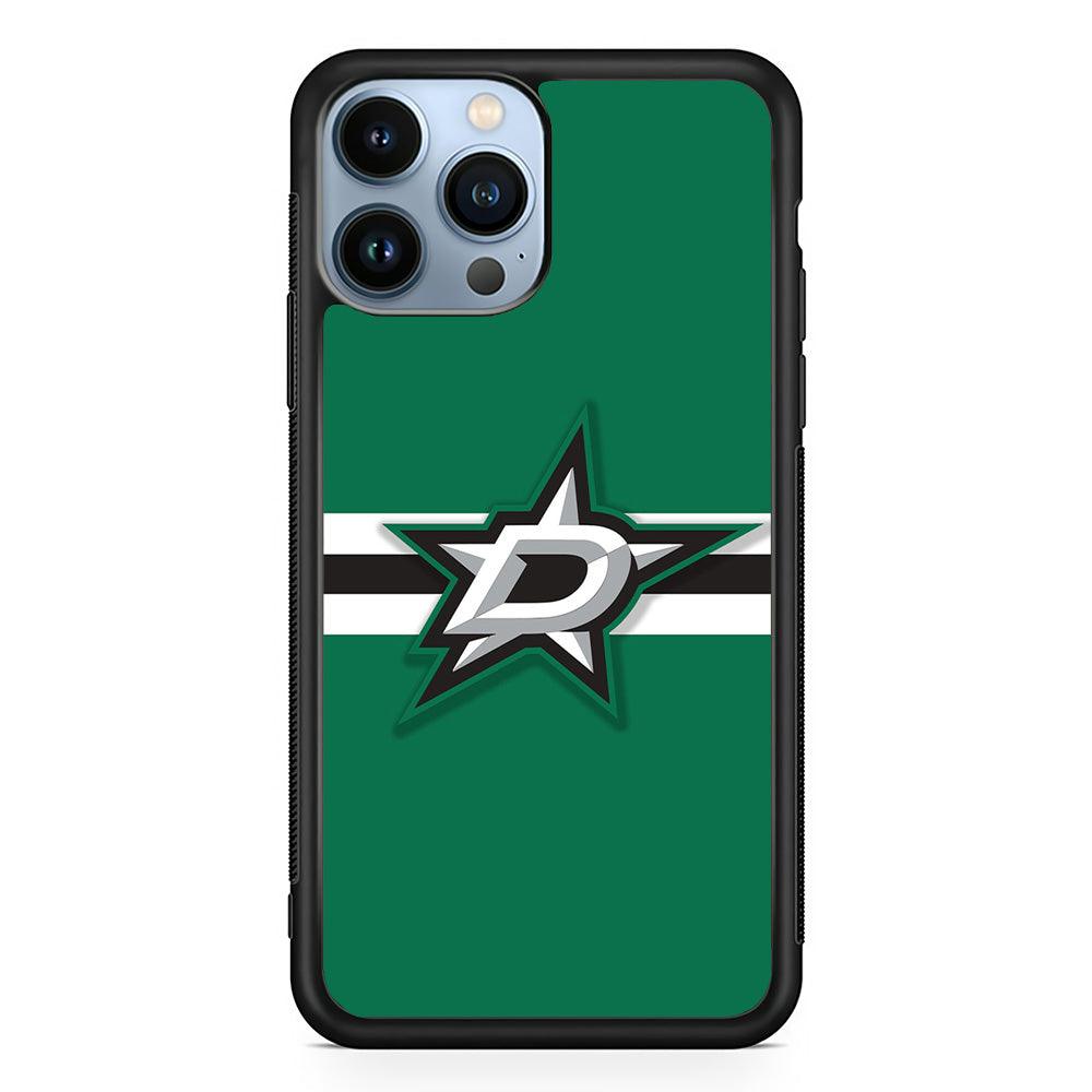 Hockey Dallas Stars NHL 002 iPhone 13 Pro Case-Rubber / Black (2D Case)-Xtracase