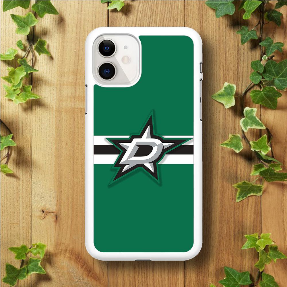 Hockey Dallas Stars NHL 002 iPhone 11 Case-Rubber / White (2D Case)-Xtracase