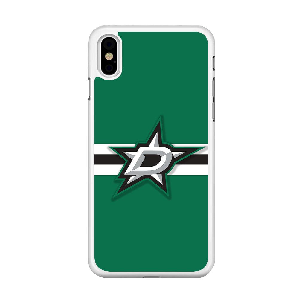Hockey Dallas Stars NHL 002 iPhone Xs Case-Rubber / White (2D Case)-Xtracase