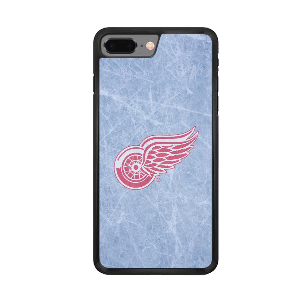 Hockey Detroit Red Wings NHL 001 iPhone 7 Plus Case-Rubber / Black (2D Case)-Xtracase