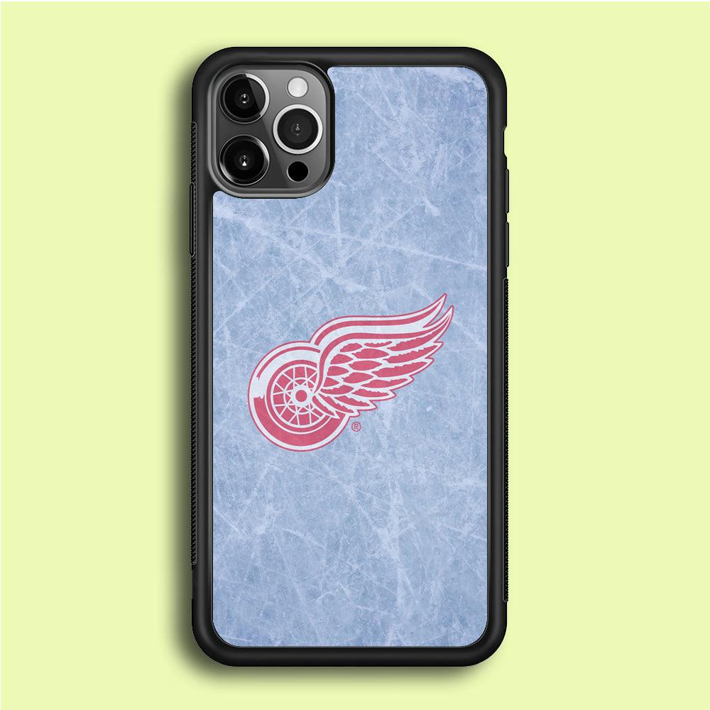 Hockey Detroit Red Wings NHL 001 iPhone 12 Pro Case-Rubber / Black (2D Case)-Xtracase