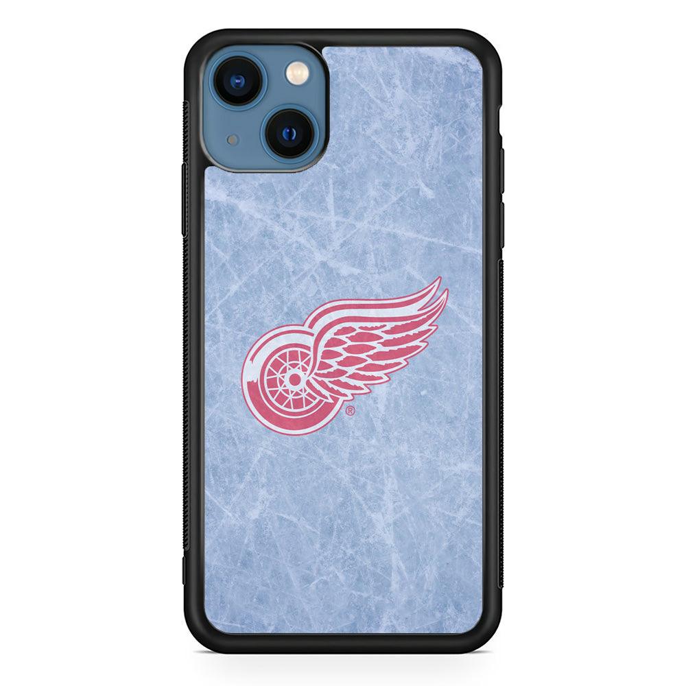 Hockey Detroit Red Wings NHL 001 iPhone 13 Case-Rubber / Black (2D Case)-Xtracase