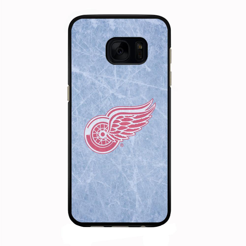 Hockey Detroit Red Wings NHL 001 Samsung Galaxy S7 Case-Rubber / Black (2D Case)-Xtracase