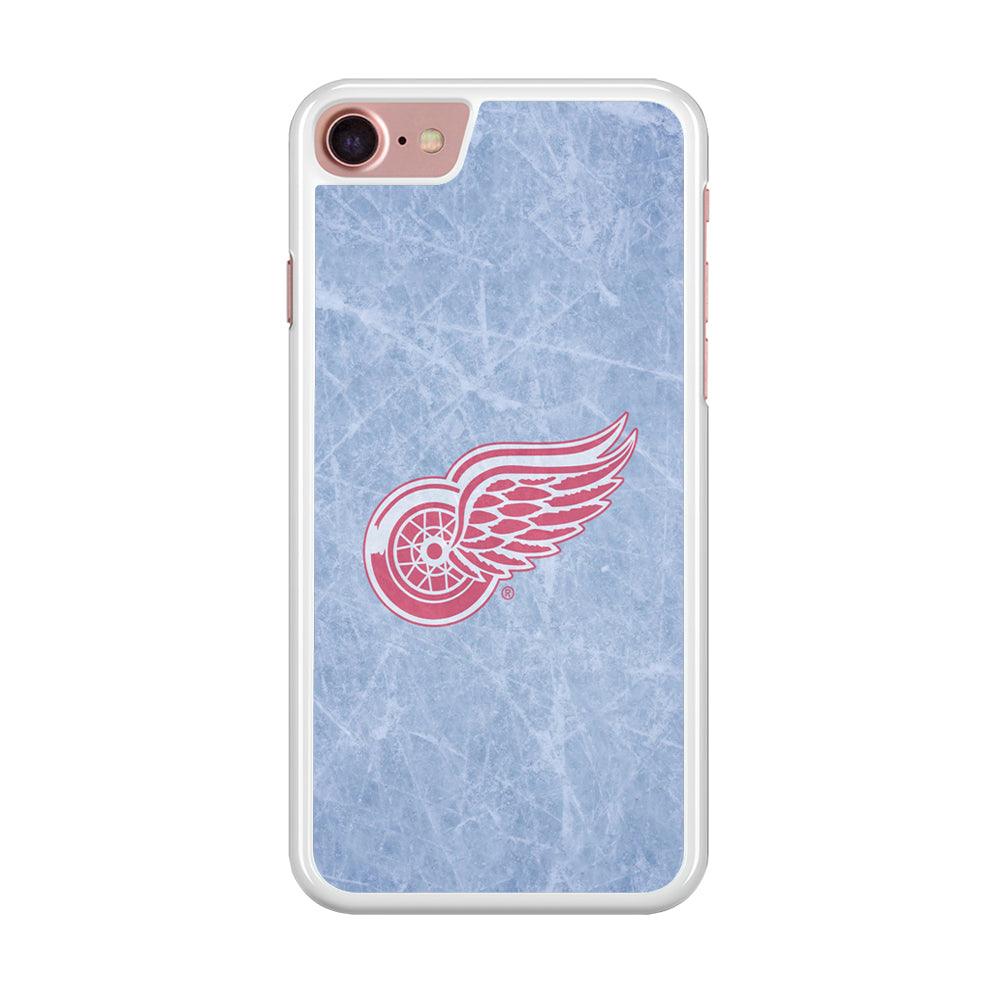Hockey Detroit Red Wings NHL 001 iPhone SE 2020 Case-Rubber / White (2D Case)-Xtracase