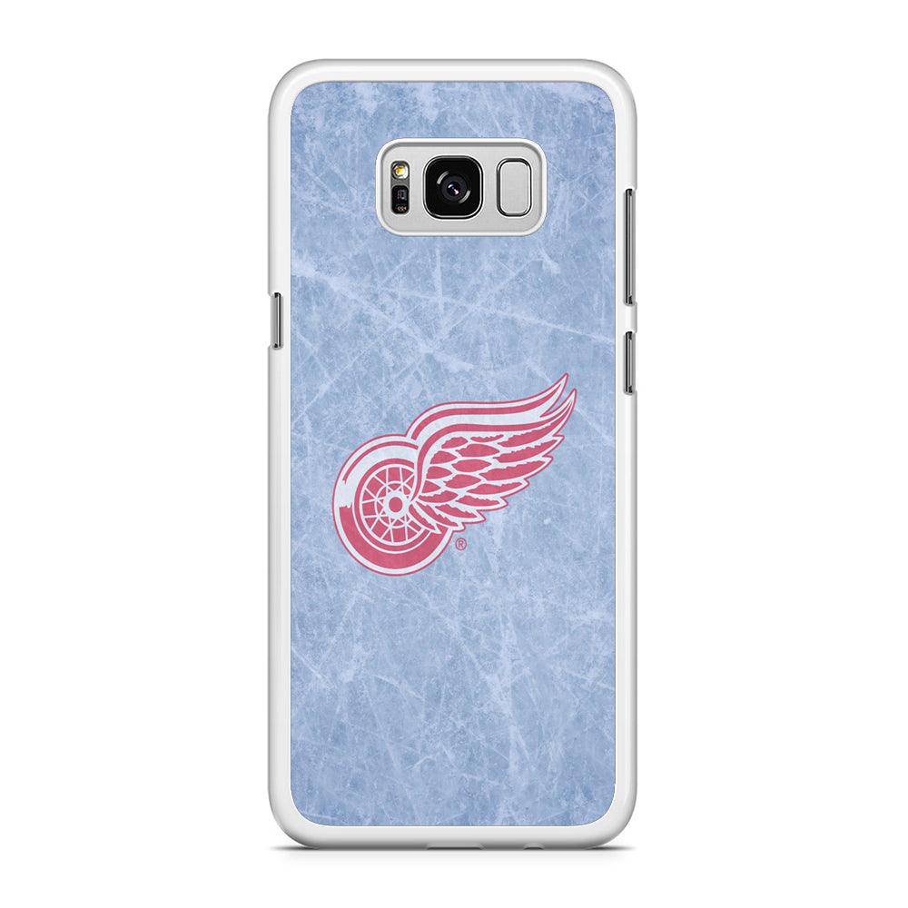 Hockey Detroit Red Wings NHL 001 Samsung Galaxy S8 Case-Rubber / White (2D Case)-Xtracase