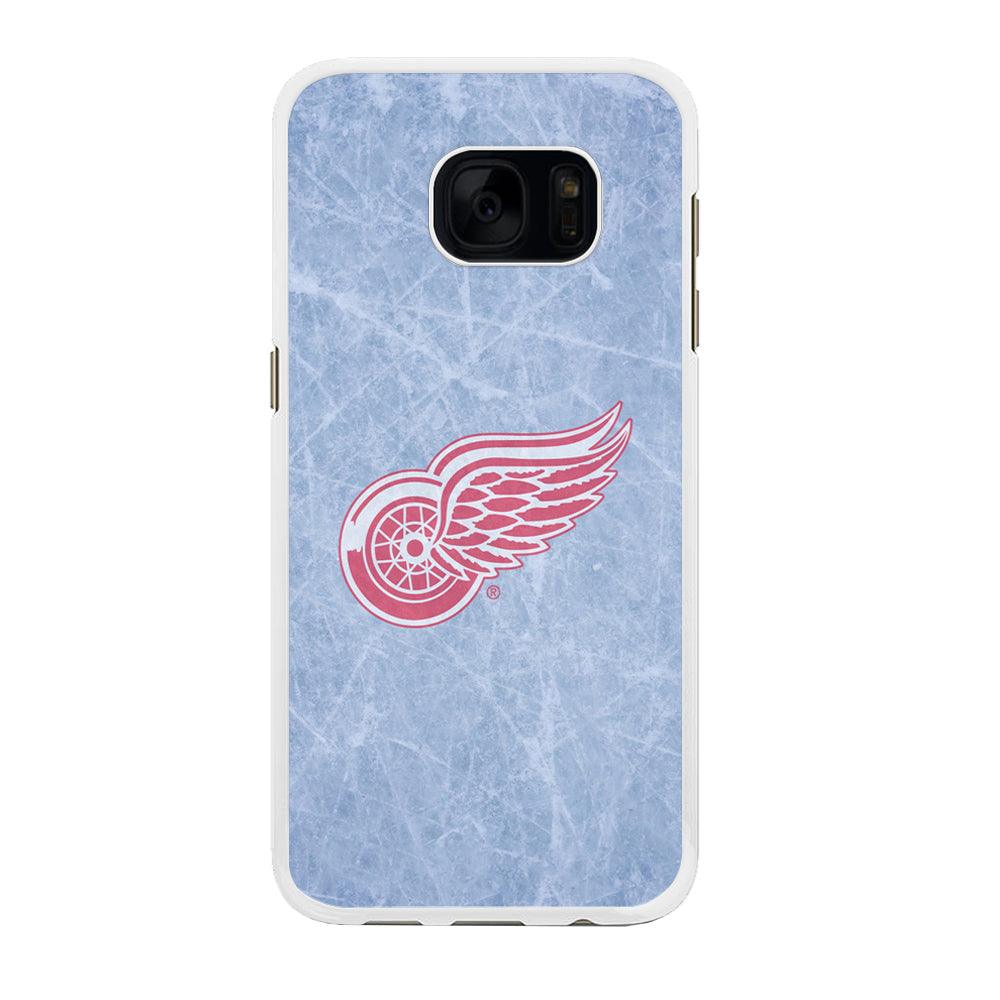 Hockey Detroit Red Wings NHL 001 Samsung Galaxy S7 Case-Rubber / White (2D Case)-Xtracase
