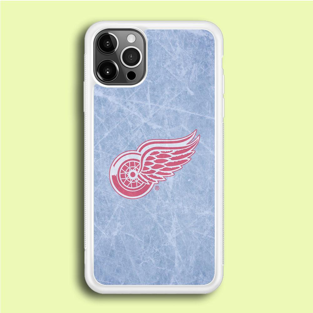 Hockey Detroit Red Wings NHL 001 iPhone 12 Pro Max Case-Rubber / White (2D Case)-Xtracase