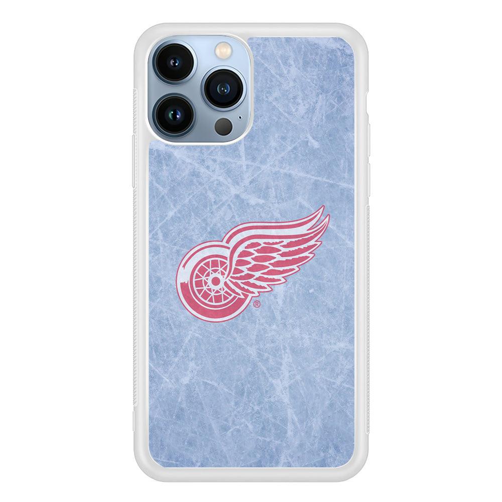 Hockey Detroit Red Wings NHL 001 iPhone 13 Pro Max Case-Rubber / White (2D Case)-Xtracase