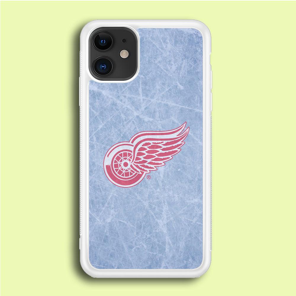 Hockey Detroit Red Wings NHL 001 iPhone 12 Case-Rubber / White (2D Case)-Xtracase