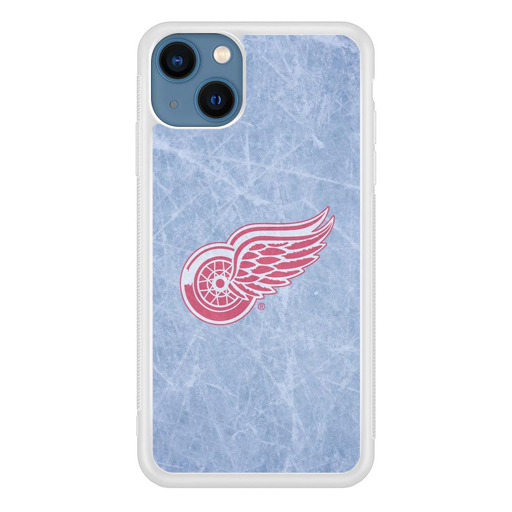 Hockey Detroit Red Wings NHL 001 iPhone 13 Case-Rubber / White (2D Case)-Xtracase