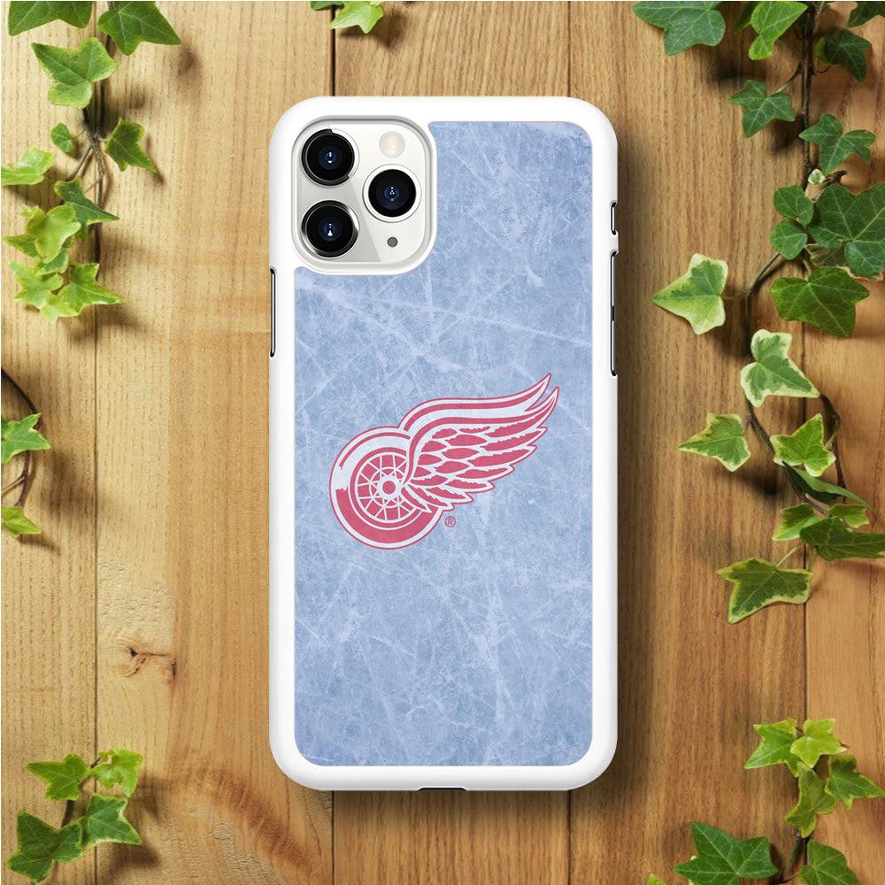 Hockey Detroit Red Wings NHL 001 iPhone 11 Pro Max Case-Rubber / White (2D Case)-Xtracase