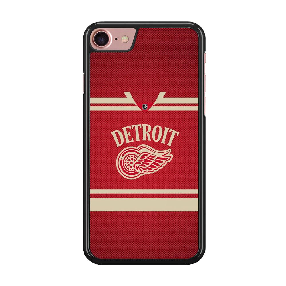 Hockey Detroit Red Wings NHL 002 iPhone 7 Case-Rubber / Black (2D Case)-Xtracase