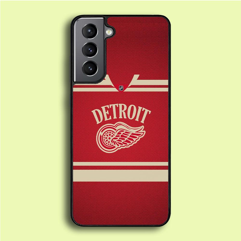 Hockey Detroit Red Wings NHL 002 Samsung Galaxy S21 Plus Case-Rubber / Black (2D Case)-Xtracase