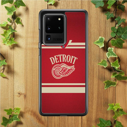 Hockey Detroit Red Wings NHL 002 Samsung Galaxy S20 Ultra Case-Rubber / White (2D Case)-Xtracase
