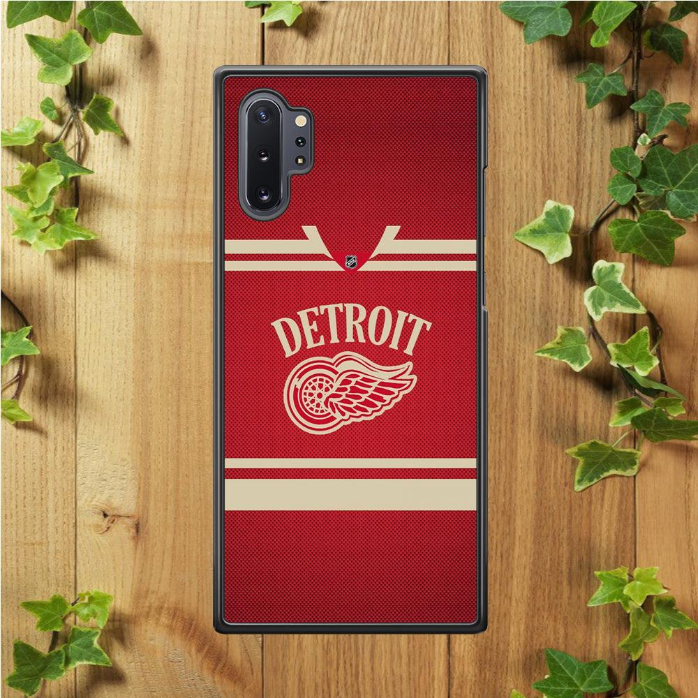 Hockey Detroit Red Wings NHL 002 Samsung Galaxy Note 10 Plus Case-Rubber / White (2D Case)-Xtracase