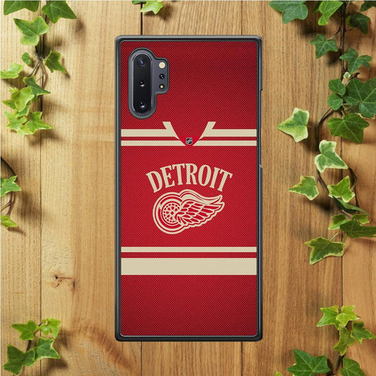 Hockey Detroit Red Wings NHL 002 Samsung Galaxy Note 10 Plus Case-Rubber / White (2D Case)-Xtracase