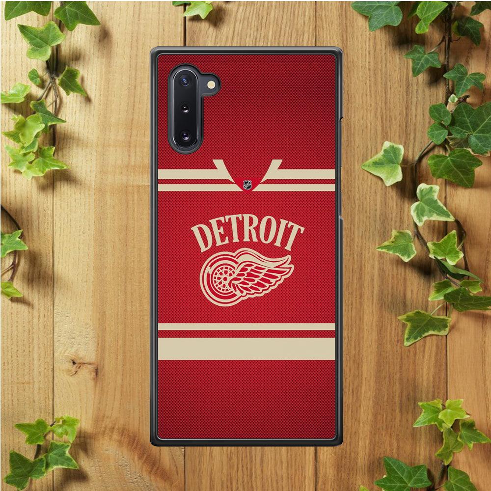 Hockey Detroit Red Wings NHL 002 Samsung Galaxy Note 10 Case-Rubber / White (2D Case)-Xtracase
