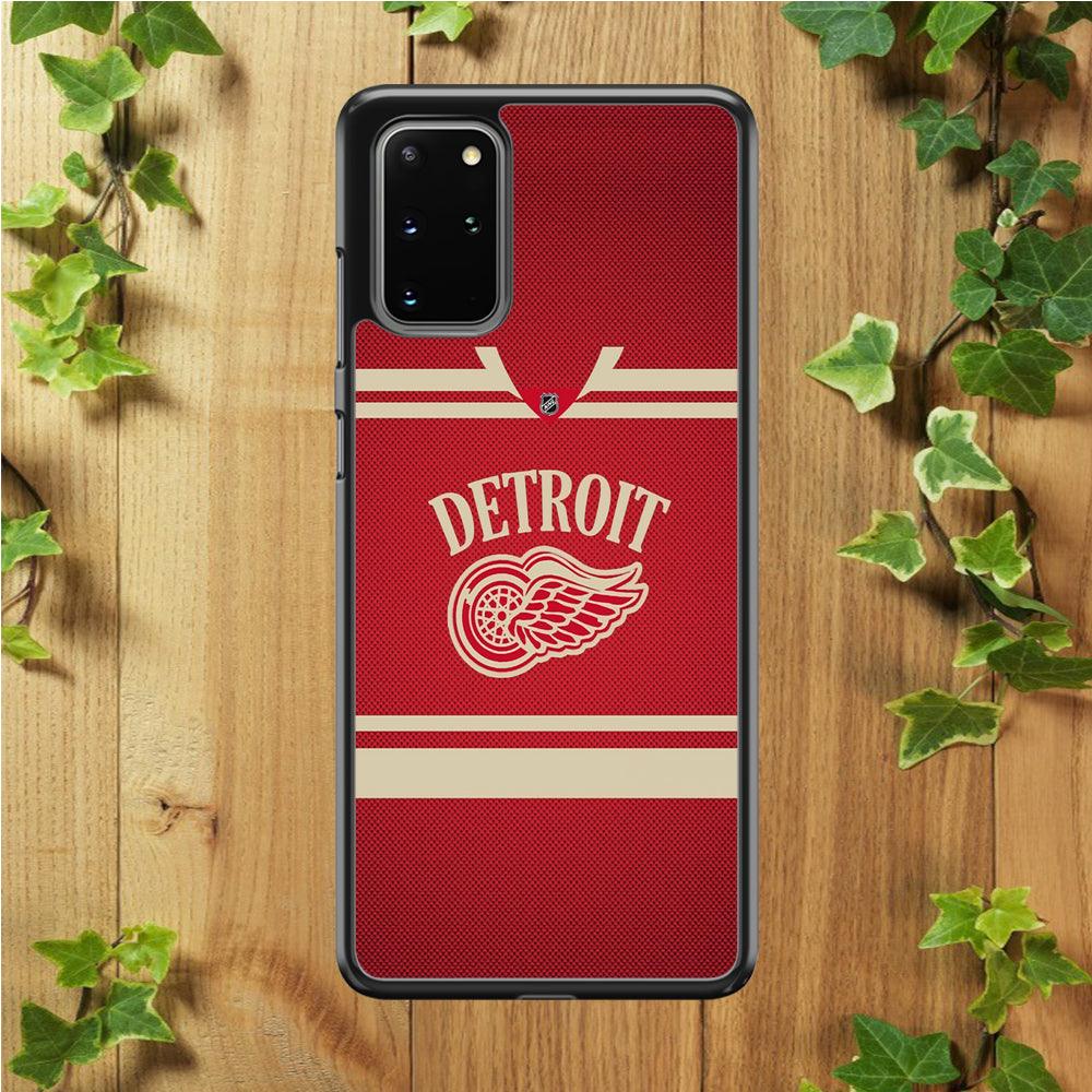 Hockey Detroit Red Wings NHL 002 Samsung Galaxy S20 Plus Case-Rubber / White (2D Case)-Xtracase