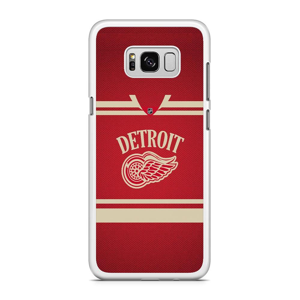 Hockey Detroit Red Wings NHL 002 Samsung Galaxy S8 Plus Case-Rubber / White (2D Case)-Xtracase