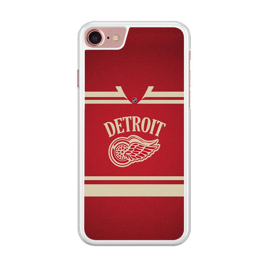 Hockey Detroit Red Wings NHL 002 iPhone SE 2020 Case-Rubber / White (2D Case)-Xtracase