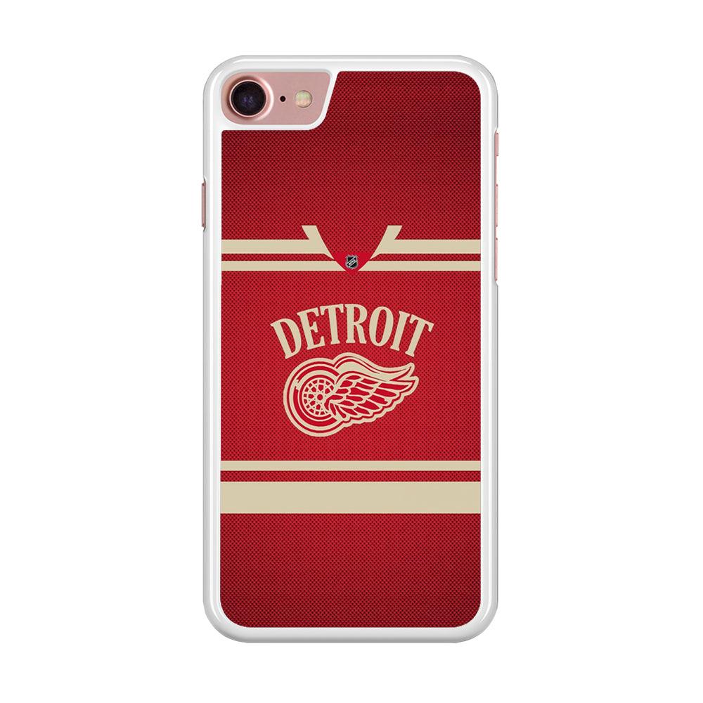 Hockey Detroit Red Wings NHL 002 iPhone 7 Case-Rubber / White (2D Case)-Xtracase