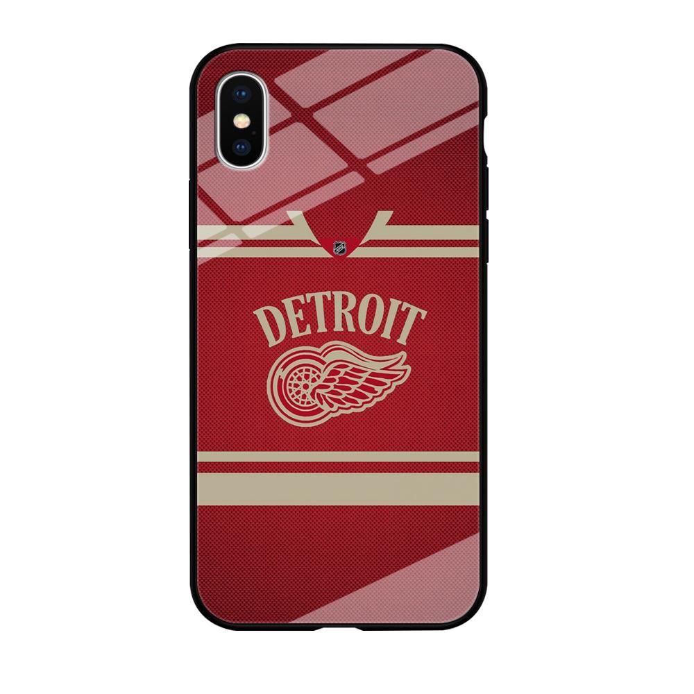 Hockey Detroit Red Wings NHL 002 iPhone Xs Case-Tempered Glass Case-Xtracase