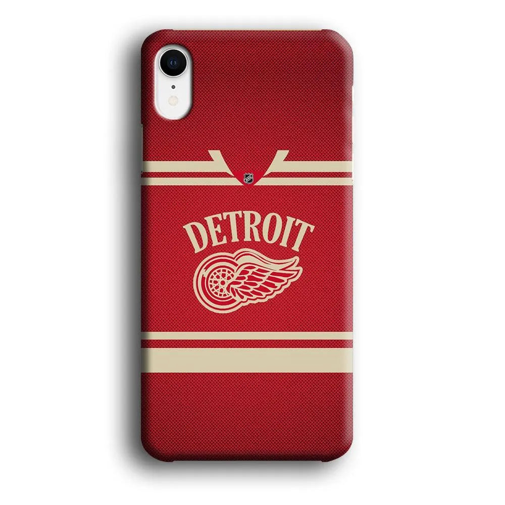 Hockey Detroit Red Wings NHL 002 iPhone XR Case-Plastic / Full Wrap (3D Case)-Xtracase
