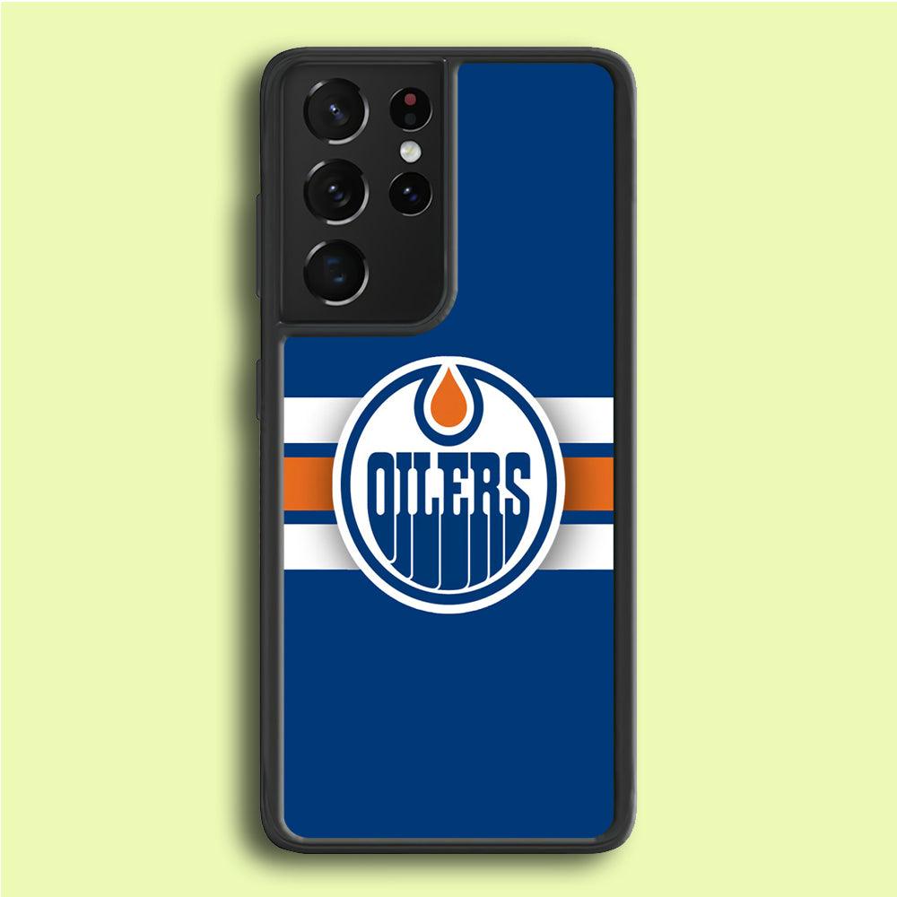 Hockey Edmonton Oilers NHL 001 Samsung Galaxy S21 Ultra Case-Rubber / Black (2D Case)-Xtracase