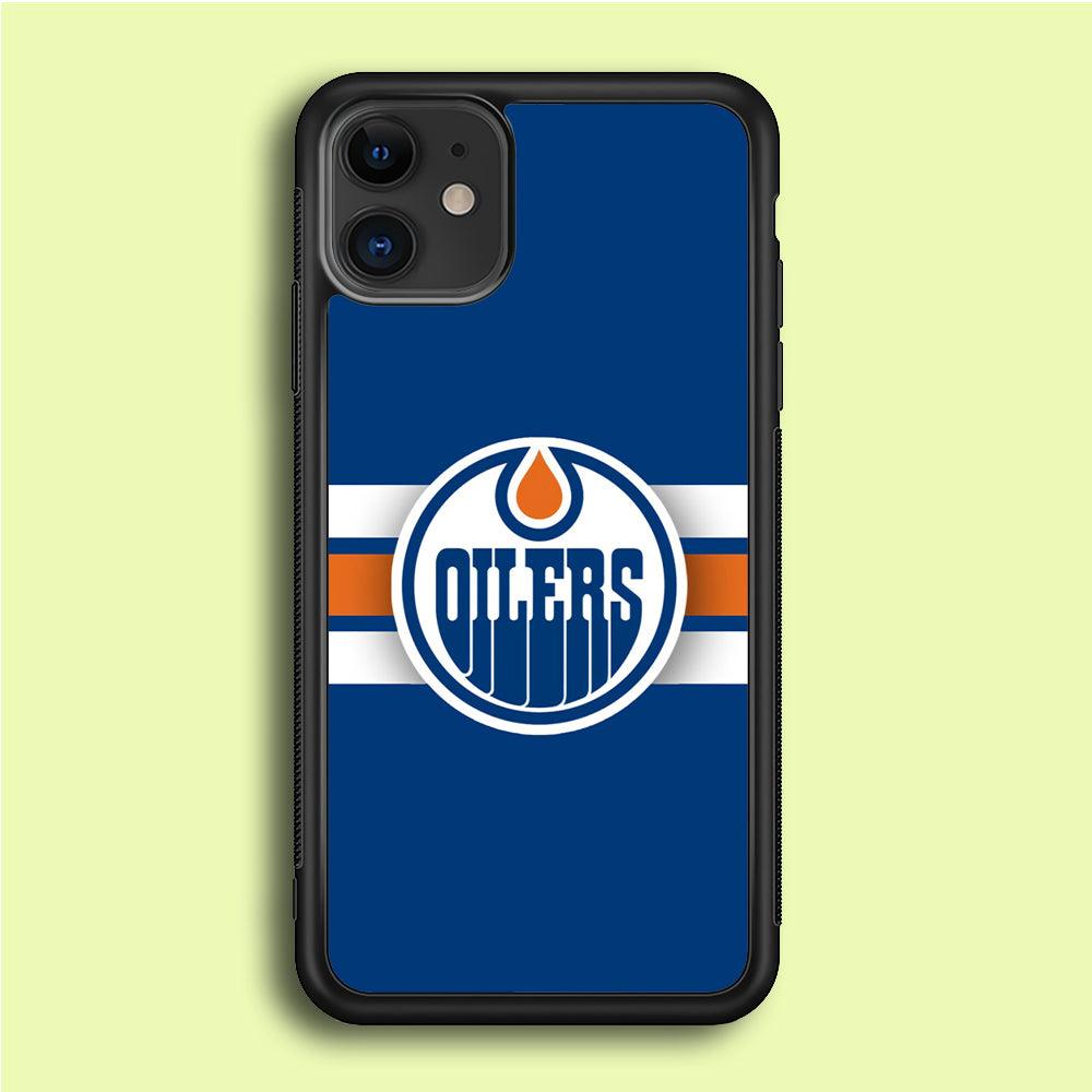 Hockey Edmonton Oilers NHL 001 iPhone 12 Mini Case-Rubber / Black (2D Case)-Xtracase