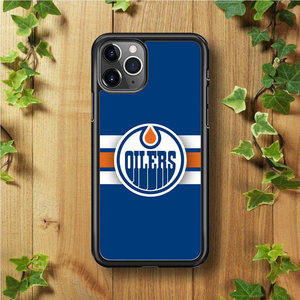 Hockey Edmonton Oilers NHL 001 iPhone 11 Pro Max Case-Rubber / Black (2D Case)-Xtracase