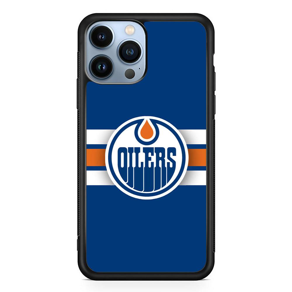 Hockey Edmonton Oilers NHL 001 iPhone 13 Pro Max Case-Rubber / Black (2D Case)-Xtracase