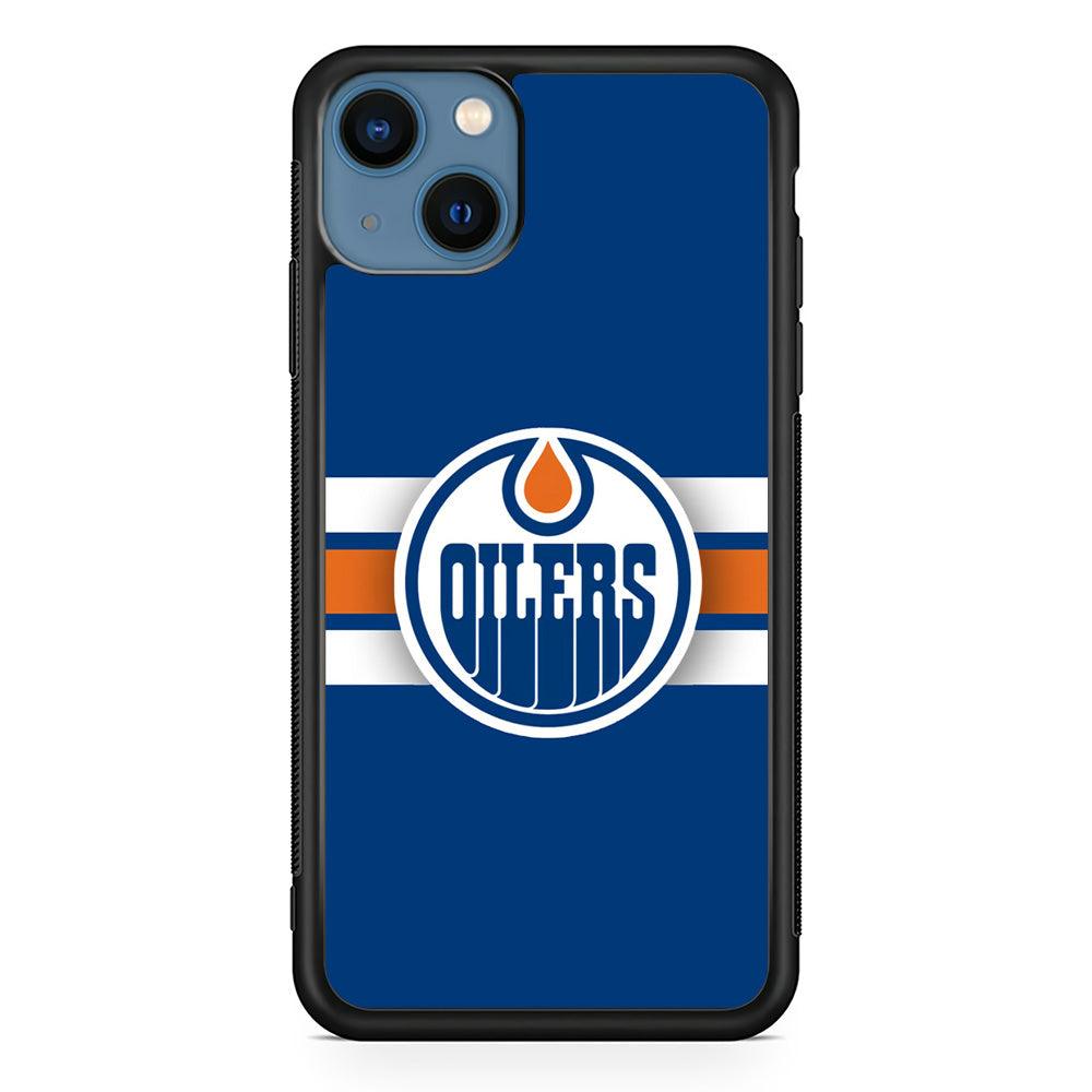 Hockey Edmonton Oilers NHL 001 iPhone 13 Case-Rubber / Black (2D Case)-Xtracase