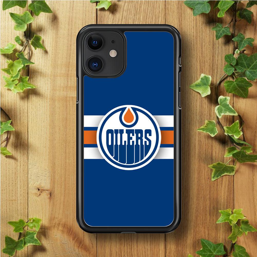 Hockey Edmonton Oilers NHL 001 iPhone 11 Case-Rubber / Black (2D Case)-Xtracase