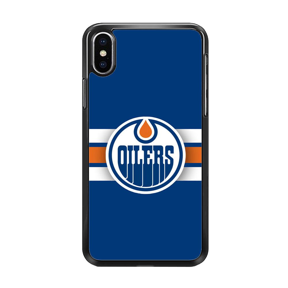 Hockey Edmonton Oilers NHL 001 iPhone Xs Case-Rubber / Black (2D Case)-Xtracase