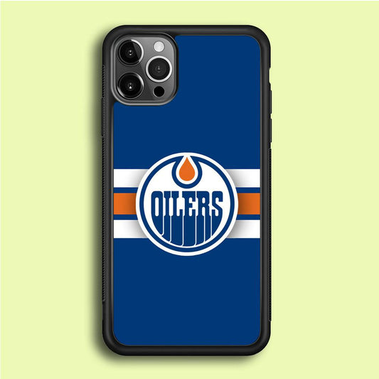 Hockey Edmonton Oilers NHL 001 iPhone 12 Pro Case-Rubber / Black (2D Case)-Xtracase