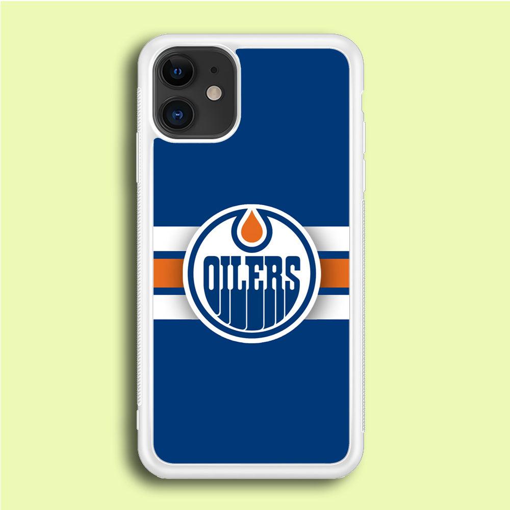 Hockey Edmonton Oilers NHL 001 iPhone 12 Mini Case-Rubber / White (2D Case)-Xtracase