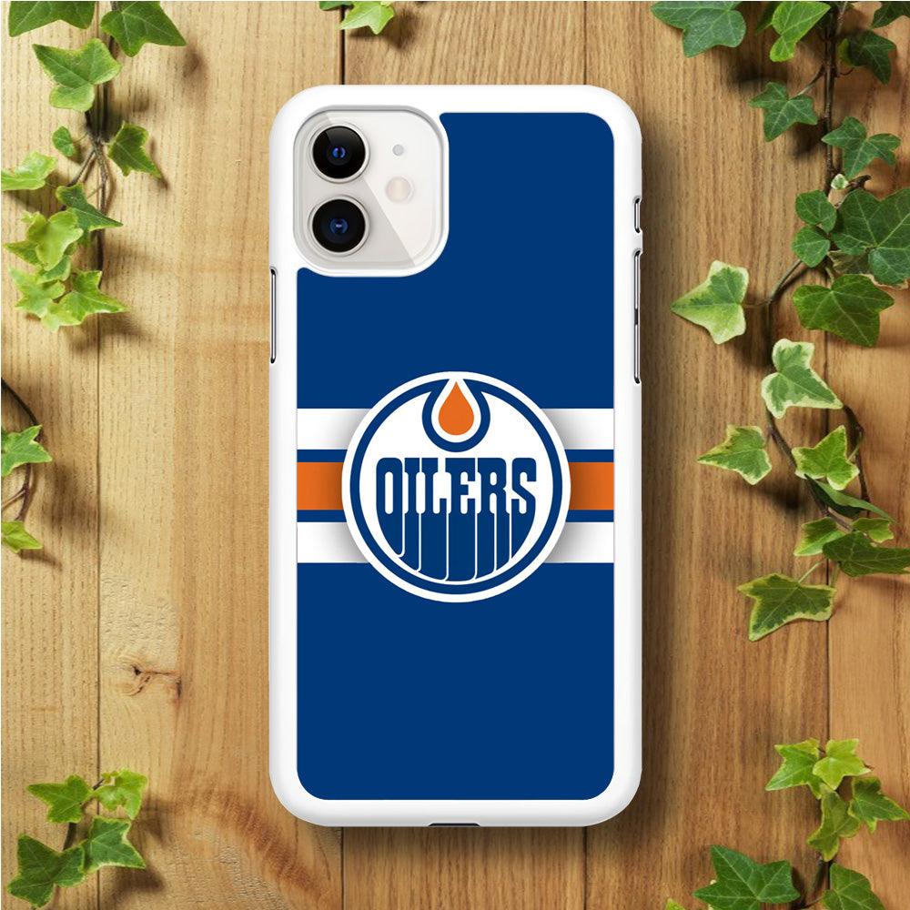 Hockey Edmonton Oilers NHL 001 iPhone 11 Case-Rubber / White (2D Case)-Xtracase